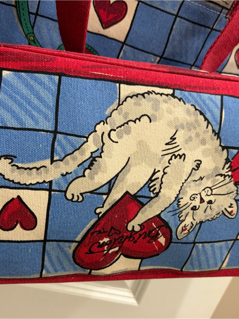 Brighton Blue and Cream Love Bow Tote with Red Trim - Picture 5 of 8